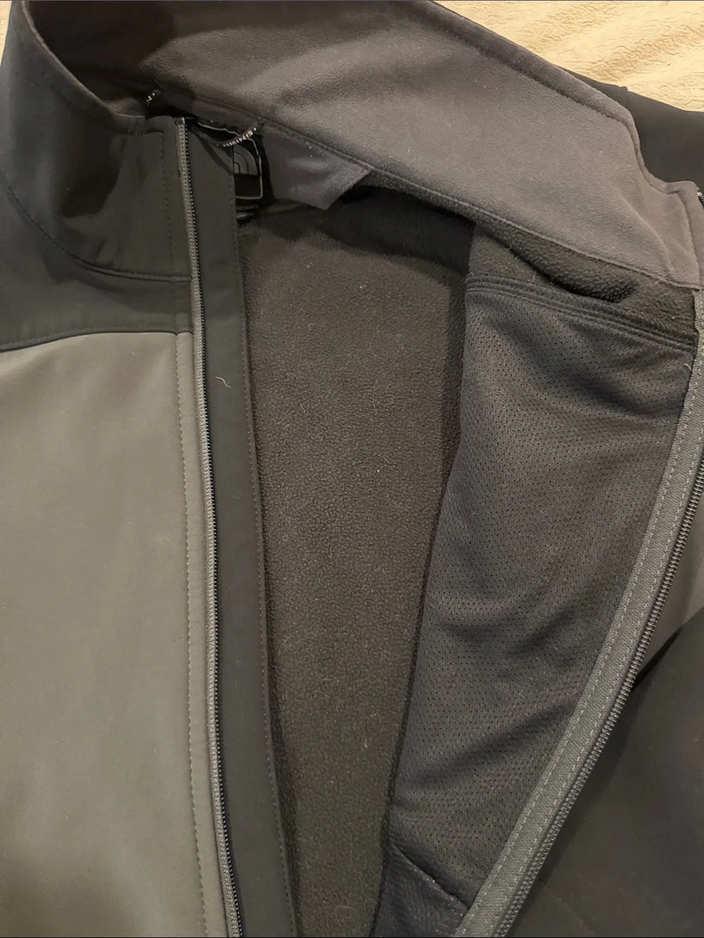 The North Face Men's Charcoal and Black Softshell Performance Jacket